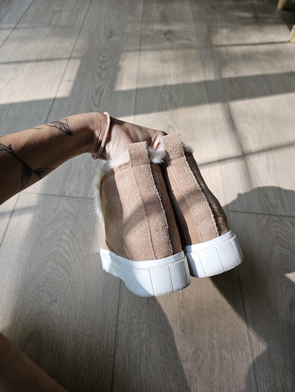 Dolce Vita Zali Suede Fur lined Sneaker Booties - Picture 8 of 12